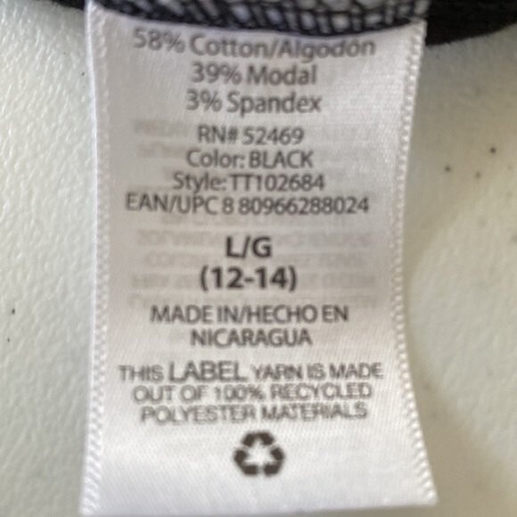 TIME and TRU Short Sleeve Scoop Neck Top Scallop Detail Stretchy Knit Neutral - Picture 9 of 14